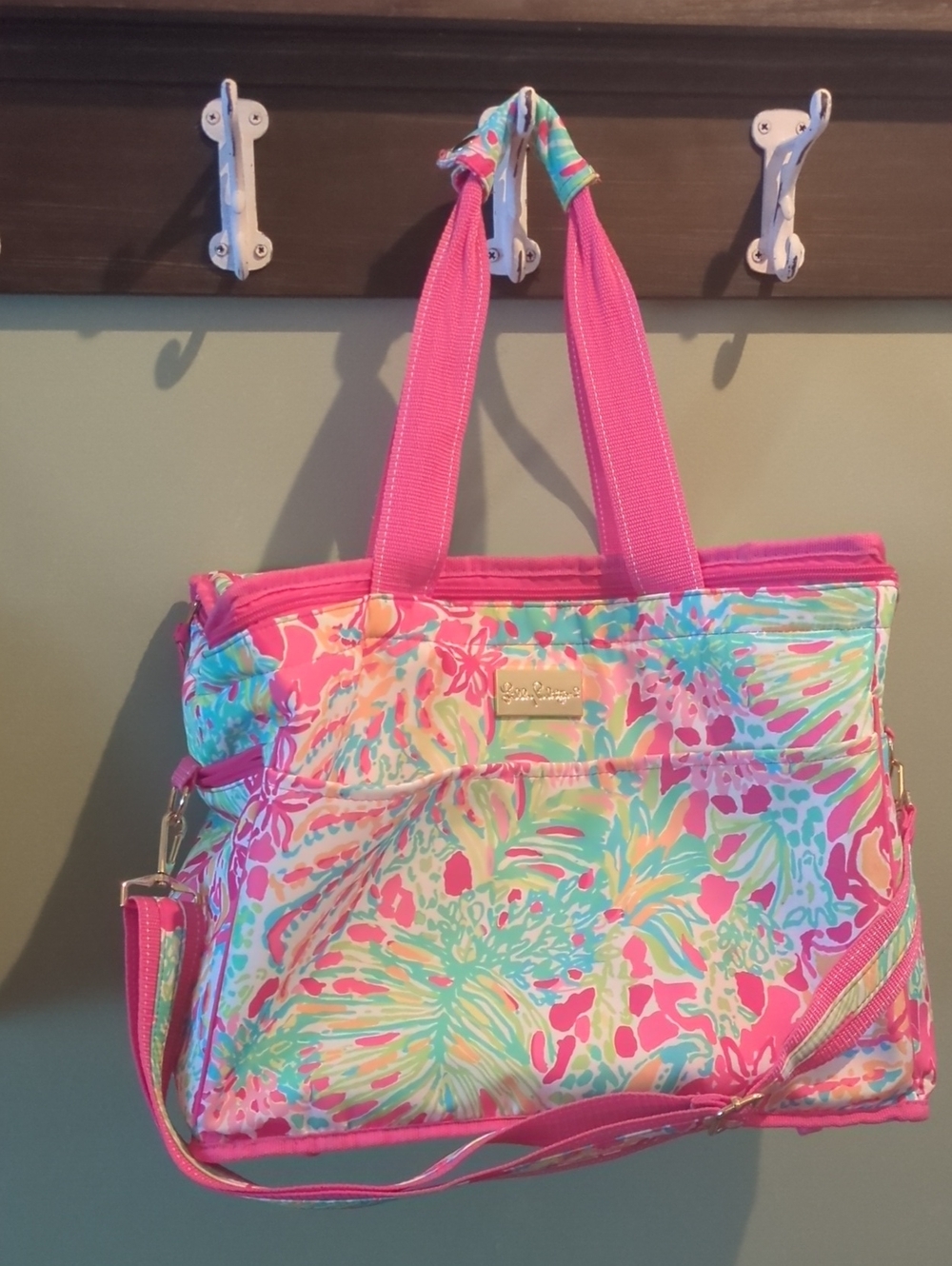 Lilly Pulitzer Insulated Cooler Tote Tropical Print Beach Picnic Travel Bag Pink